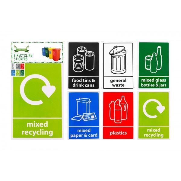 MLINS 12pcs Recycling Bin Decals For Trash Sorting Classification ...