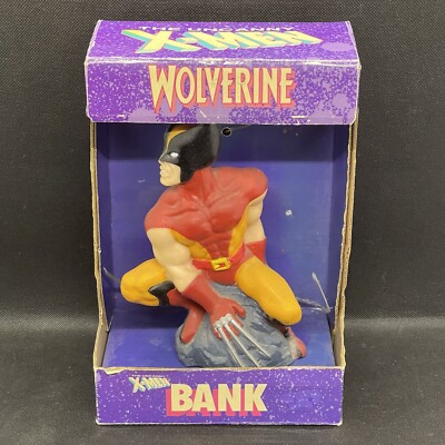 Marvel X-Men Bank Wolverine Spardose - 1992 - VINTAGE & sehr SELTEN mit OVP