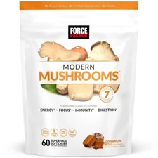 Force Factor Modern Mushrooms Soft Chews - Energy, Focus, Immunity, & Digestion