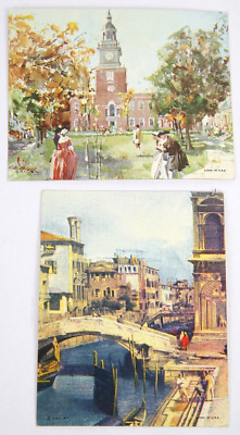 D.A.C. N.Y. USA Set of 2 Lithographs 4 7/8 x 3 7/8'' CC Beall