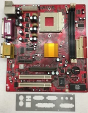 PC-Chips M810LR-H REV 7.1 A Socket 462 Motherboard w/ IO Plate AMD Vintage USA 