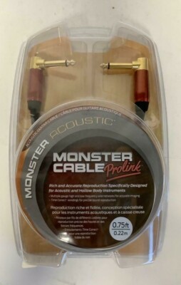 NEW Monster 600552-00 M ACST2-0.75DA Prolink Acoustic Guitar Cable 0.75ft Black