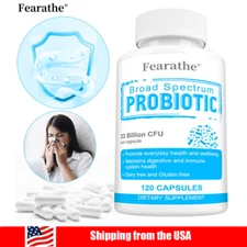 No Gluten Broad Spectrum Probiotic For Digestive 32 Billion Cfu Gut Health 