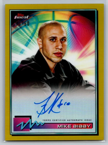 Mike Bibby 2021 Topps Finest Gold Refractor Auto /50 FA-MB