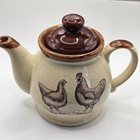Vintage Teapot 1979 Enesco Country Road Chicken Hen Rooster Made in Japan