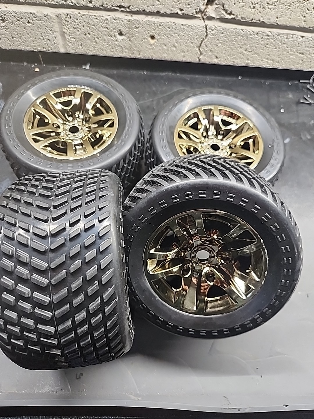 (4) 17mm JLB Racing J3 Speed EC1004 RC Wheels Tires Glued Di