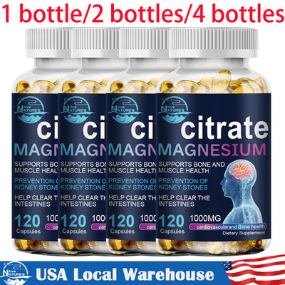 Magnesium Citrate 1000mg Capsules Super Strong Effective Capsules 120 Softgels