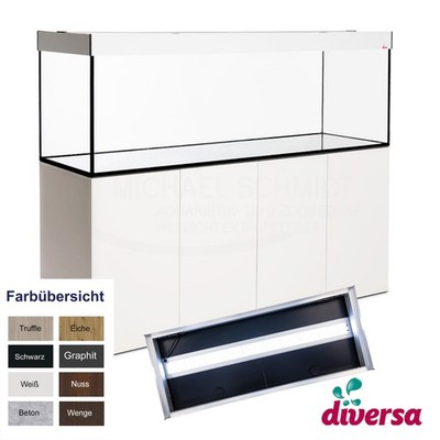 Aquarium 960L Komplettset 200x80x60cm mit Unterschrank + LED-Beleuchtung Diversa