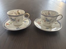Lot of 2 Theodore HAVILAND Limoges France Cup & Saucer Birds Of Paradise