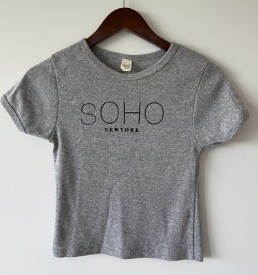 VINTAGE 90s SoHo New York Retro Gray Cotton Baby T-Shirt