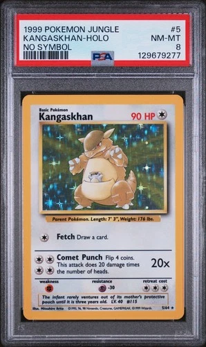 1999 POKEMON JUNGLE NO SYMBOL #5 KANGASKHAN-HOLO PSA 8