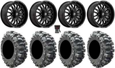 Fuel ARC 20'' Wheels Black 33'' Bogger Tires Honda Pioneer 1000 / Talon