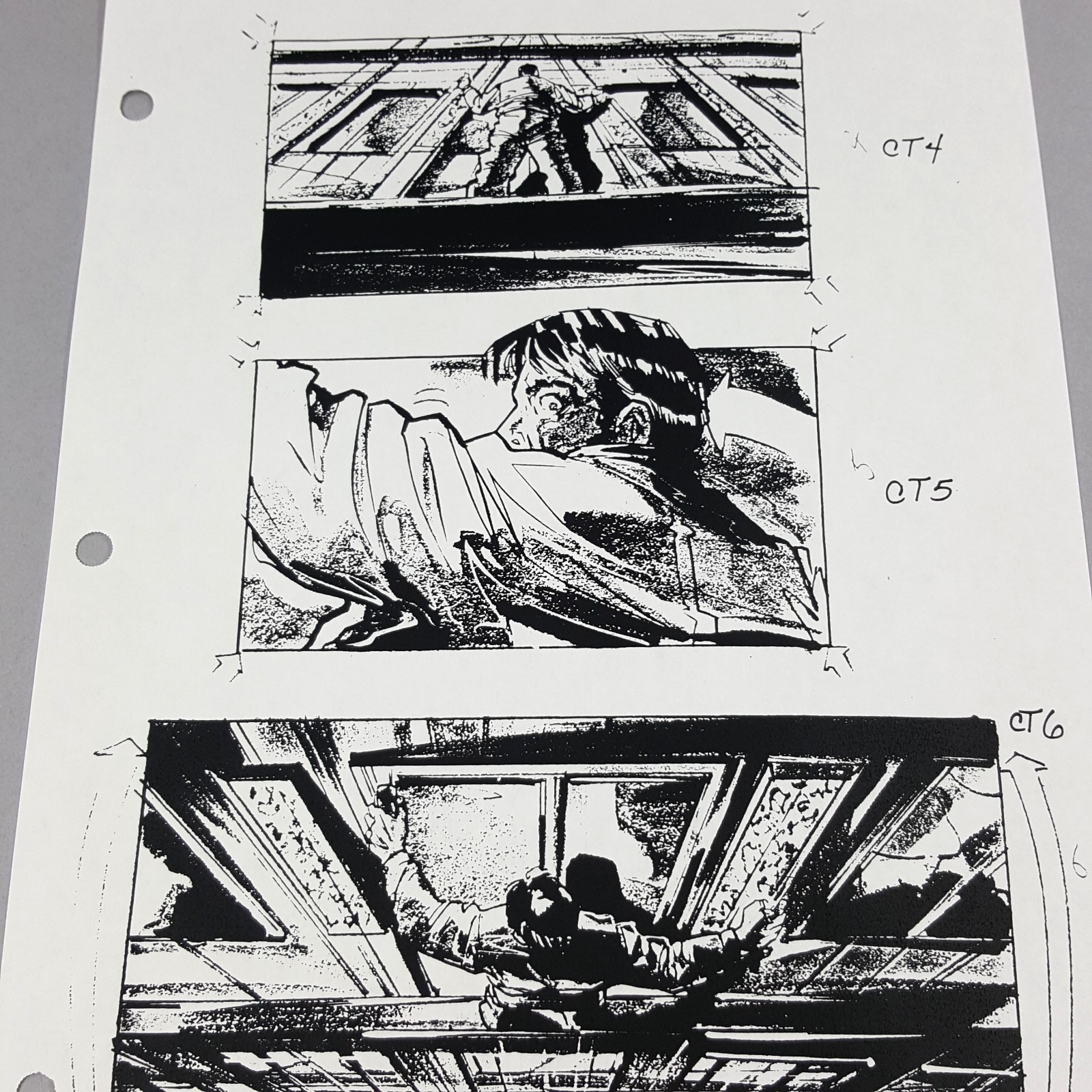 Image 8 of The Matrix Production Used Storyboard - Neo Hangs on to Building Movie Prop COA