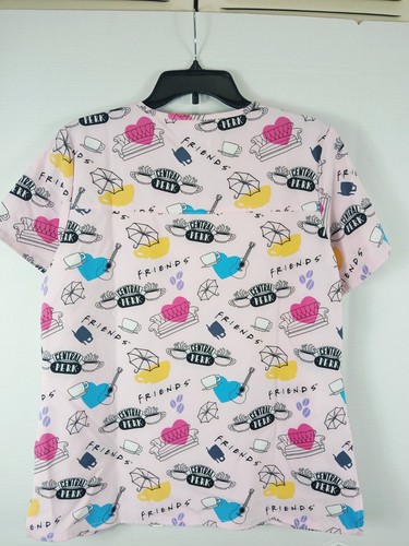 Camisa Médica Friends Central Perk Rosa Cherokee Mediana Tooniforms Cuello en V - Imagen 2 de 5