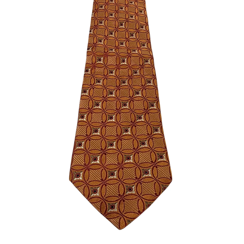 Corbata Jos A Bank 7 pliegues colección firma hombre naranja floral bordada Foto 2 de 4