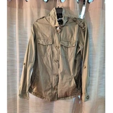 Women's David Bitton Buffalo Multi Pocket Roll Tab Sleeve Button Shirt Small