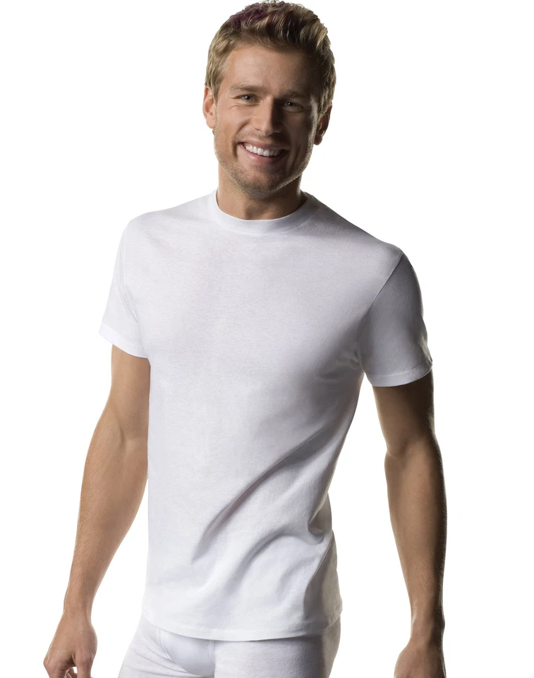 Hanes Undershirt 3-Pack Crewneck Men's ComfortSoft White T-Shirt Tag-free S-XL