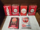 Vintage Lot of 7 Decks Coca Cola Vintage Playing Cards, 5 Sealed Coke