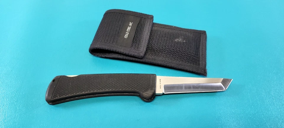 Cold Steel Tanto Folding Pocket Knife Japan Ventura Calif + Sheath 8.25" TR520 - Image 4 of 4