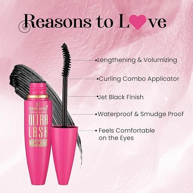 COLORESSENCE Ultra Lash Pro Mascara for Volumized and Curled Lashes | Intense Bl - Image 4 of 4