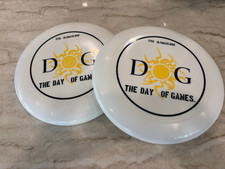 2 New Frisbee Discs "Ultimate" 175g Sport, 11" White, Yellow, Black