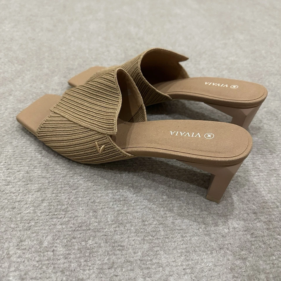 Sandalia VIVAIA Mujer Talla 40 US 9 Marrón Jade Puntera Cuadrada Tacón Bloque Foto 3 de 4