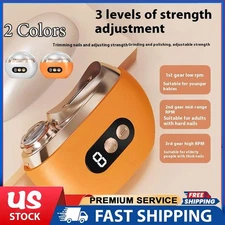 Electric Nail Clippers Automatic LED Light Trimmer Toe CutterUSB Rechargeable US