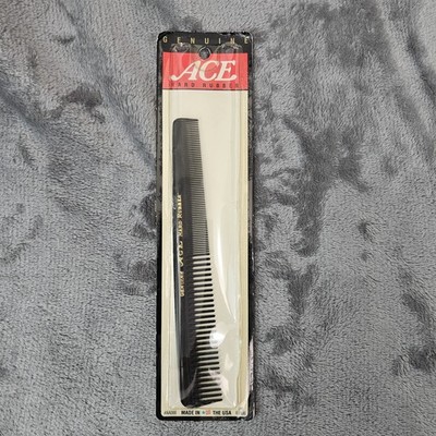 Vintage Genuine Ace Hard Rubber Comb Black AA088 New Old Stock 61886 Made in USA