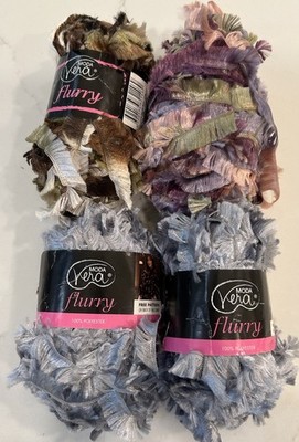 Mixed Lot Of 4+ Moda Vera Flurry Yarn Gray Brown & Pink Ombré polyester Eyelash