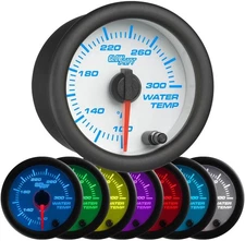 GlowShift White 7 Color 300F Water Coolant Temperature Gauge Kit - Includes... 