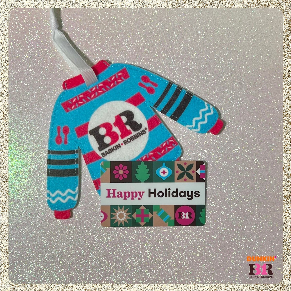 🎄 2025 Baskin Robbins/Dunkin Holiday Gift Card w/ Xmas Sweater Pouch/Ornament$0