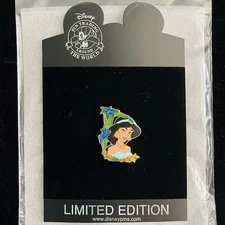 LE Princess Jasmine Flower Portrait Series Aladdin DS Disney Shopping Pin MINT