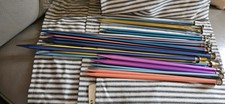 Boye Knitting Needles lot of 29  circular and cloth holder preowned
