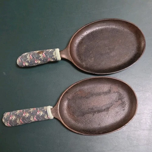 Vintage Wagner Ware Sizzle Server Cast Iron Fajita Skillet Nice Used Condition