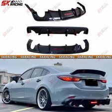 Kit de labios de parachoques difusor trasero para Mazda 6 Atenza 14-16 17 18-21 ABS negro brillante