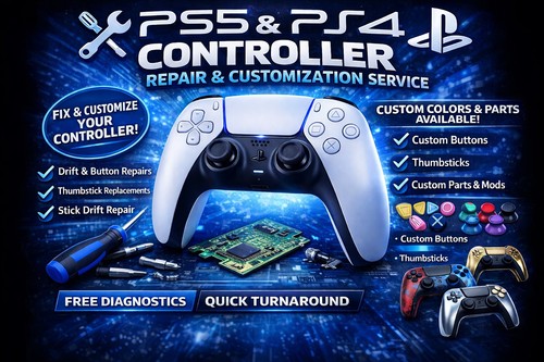 🔧 PS5 / PS4 / PS5 Edge Controller Repair Service – Stick Drift & Analog Repair