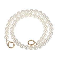 Imitation Pearl Purse Strap, 32" Handbag Chain with Spring Clasp, 16mm