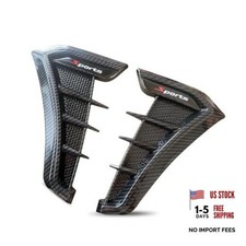 2PCS Car Fender Side Vents, TPU Scratch-Resistant 2 PCS Carbon Fiber Black