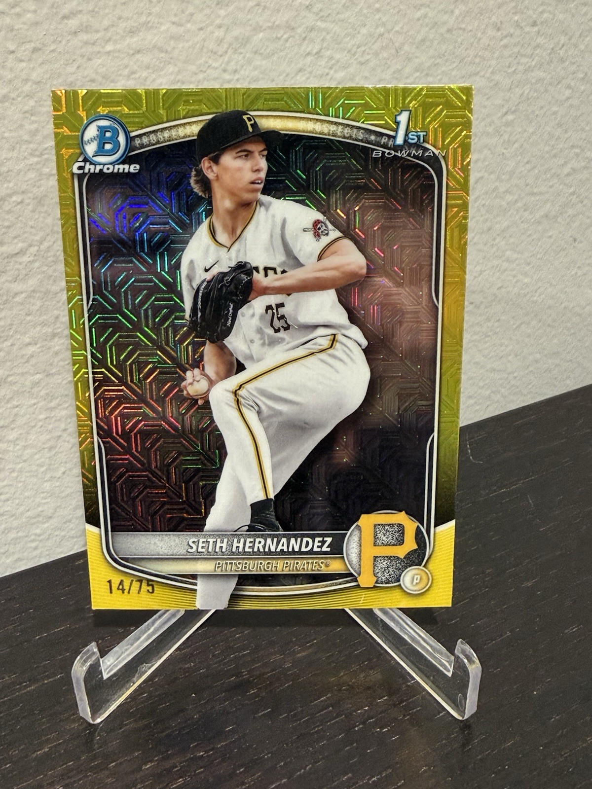 2025 Bowman Draft Yellow Mojo Refractor Seth Hernandez #BDC-25 Pirates /75