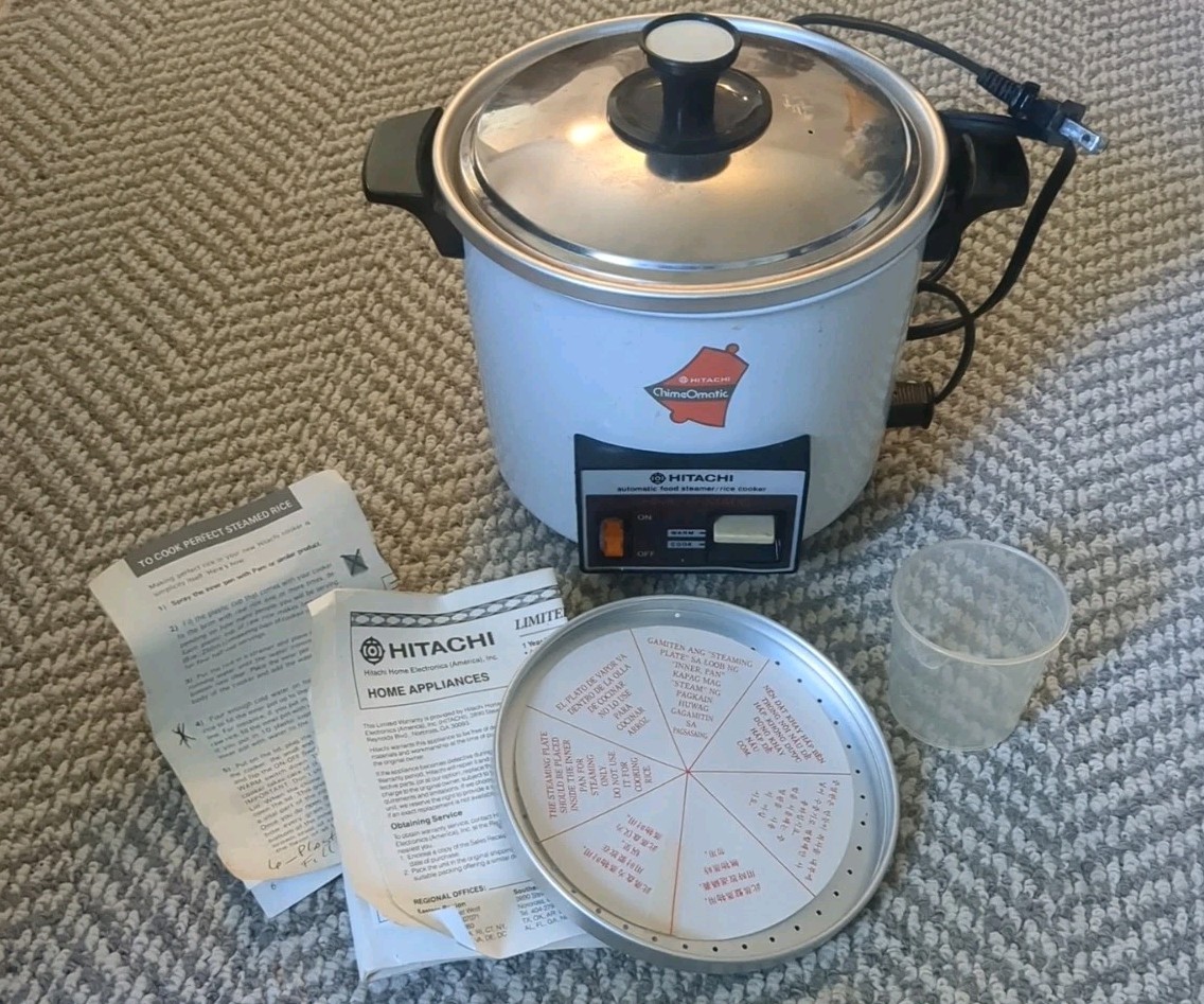 Vintage Hitachi ChimeOmatic Rice Cooker 5.6 Cups Model RD-4053 | eBay