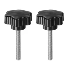 2pcs Star Knobs M8 x 57mm 304 Stainless Steel Stud 46mm 6-Star Head Thumb Screw