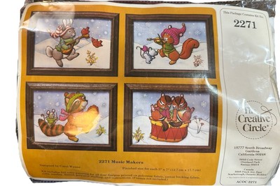 New CC Music Makers Embroidery Kit  4, 5x7 Wildlife Forest Animals Baby Nursery
