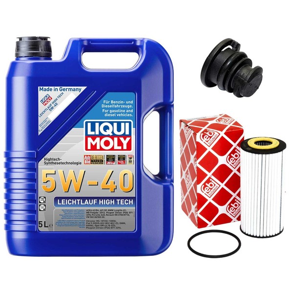 MotoröL Filter Set 5W-40 5 Liter + ÖLablassschraube FüR Audi A6 A5 A7 A4 1.8 2.0-image