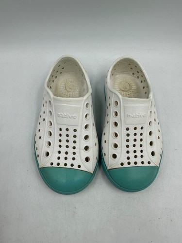 Native Baby Slip On Shoes Jefferson White Green Size Toddler C6