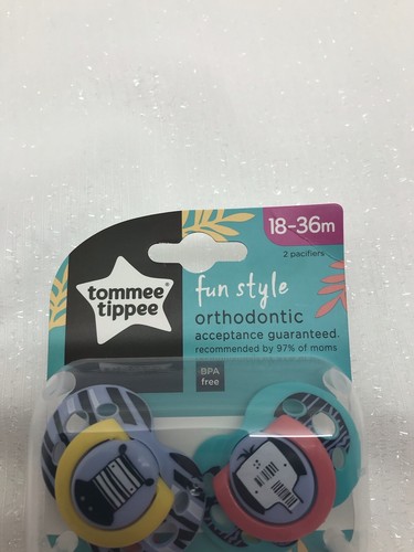 Tommee Tippee Baby Boy Girl Infant Ortho Pacifier Binky Zebra Elephant 18-36M - Imagen 2 de 10