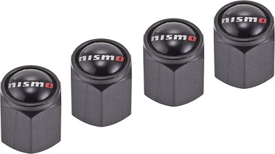 英　0430 Nismo Aluminum Tire Air Valve Stem Caps 99927-RN302 set of 4 Black