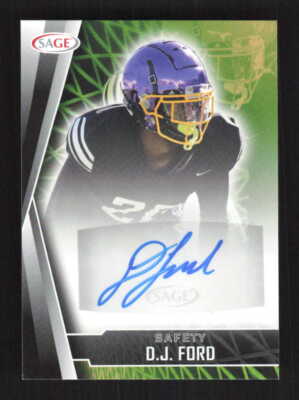 D.J. Ford 2022 SAGE Autographs Black East Carolina Pirates Auto #A-DJF