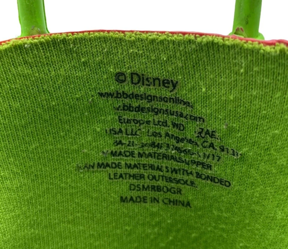 Disney Mickey X Minnie Niños Talla 5/6 Rojo Verde Pull On Goma Lluvia Botas de Jardín Foto 4 de 4