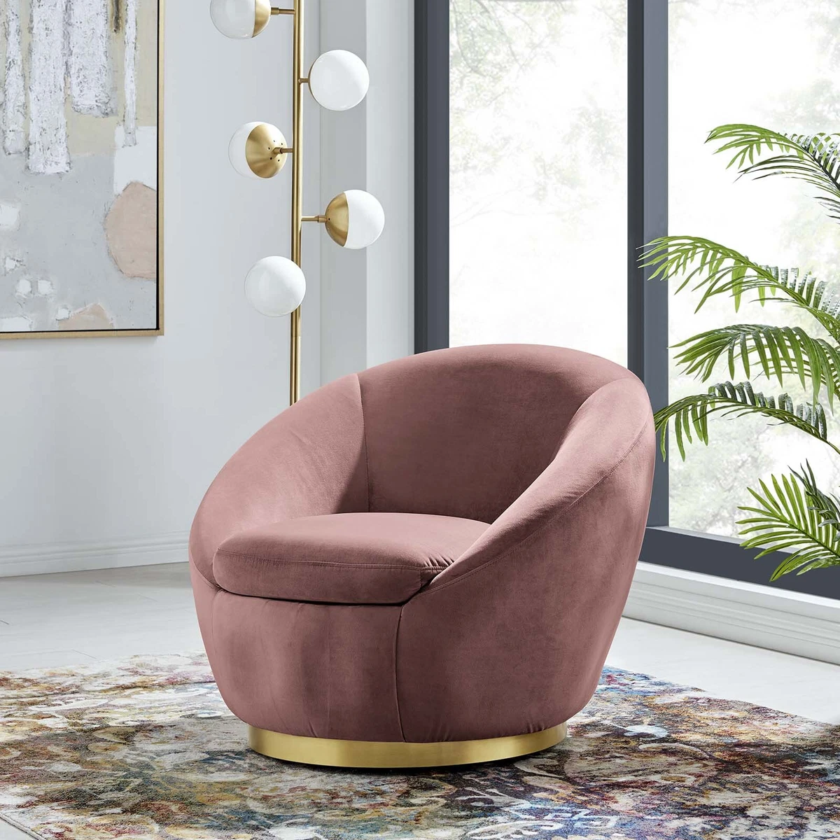 Dusty rose swivel chair deals