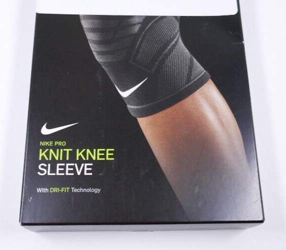 Nike Pro Knitted Knee Sleeve Black/Grey Unisex Adult XL eBay